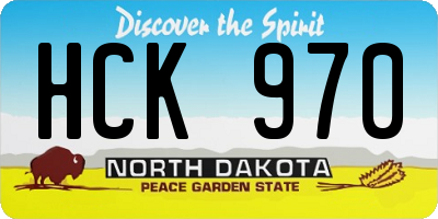 ND license plate HCK970