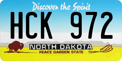 ND license plate HCK972
