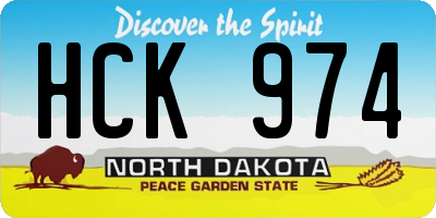 ND license plate HCK974