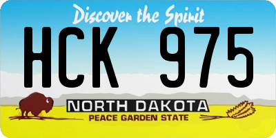 ND license plate HCK975