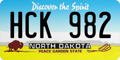 ND license plate HCK982