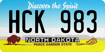 ND license plate HCK983