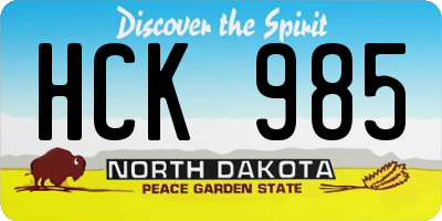 ND license plate HCK985
