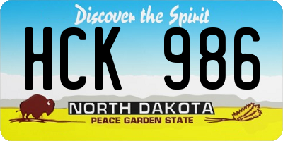ND license plate HCK986