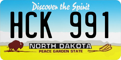 ND license plate HCK991