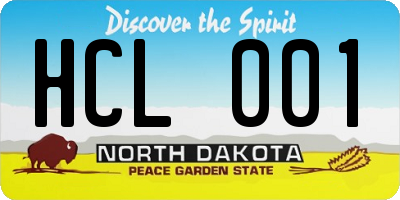 ND license plate HCL001