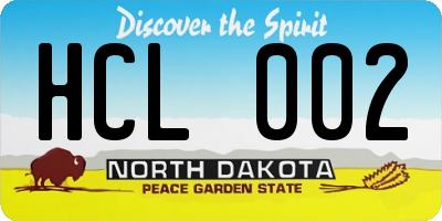 ND license plate HCL002