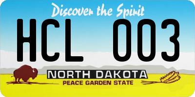 ND license plate HCL003