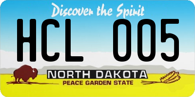 ND license plate HCL005