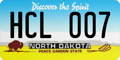 ND license plate HCL007