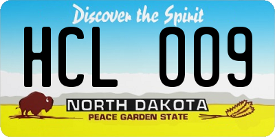 ND license plate HCL009