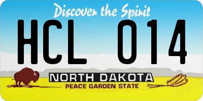 ND license plate HCL014