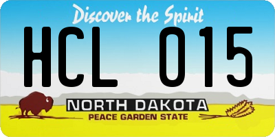 ND license plate HCL015