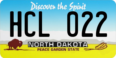 ND license plate HCL022