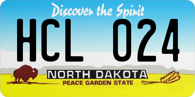 ND license plate HCL024