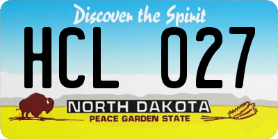 ND license plate HCL027