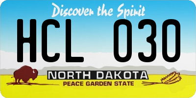 ND license plate HCL030