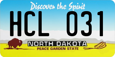 ND license plate HCL031