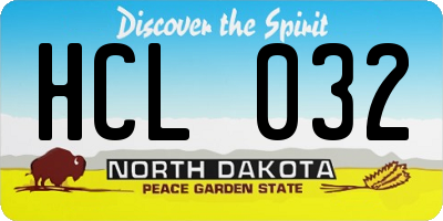 ND license plate HCL032