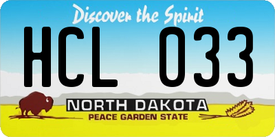 ND license plate HCL033