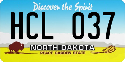 ND license plate HCL037