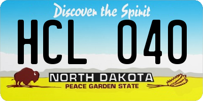 ND license plate HCL040