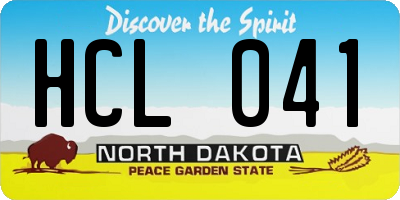 ND license plate HCL041