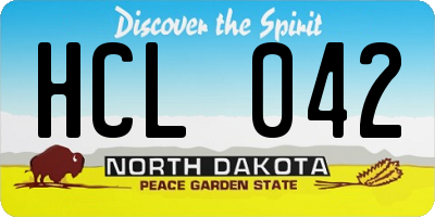 ND license plate HCL042