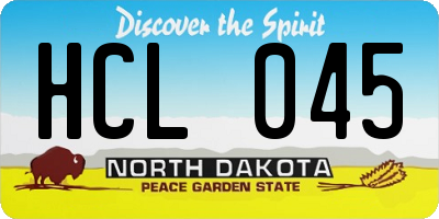 ND license plate HCL045