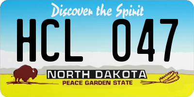 ND license plate HCL047