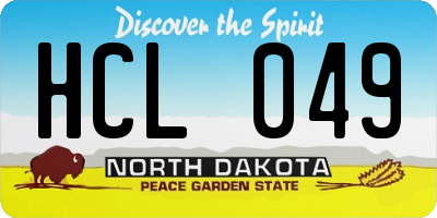 ND license plate HCL049