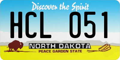 ND license plate HCL051