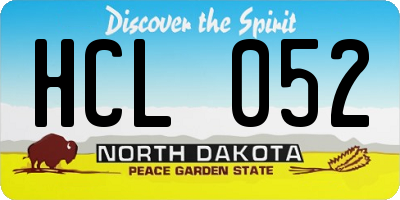 ND license plate HCL052