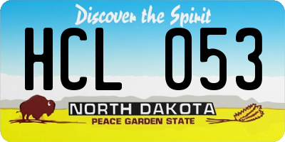 ND license plate HCL053