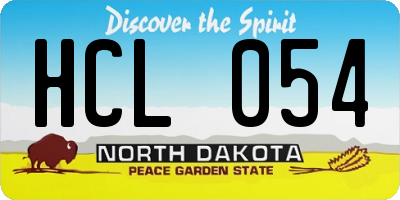 ND license plate HCL054