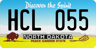 ND license plate HCL055