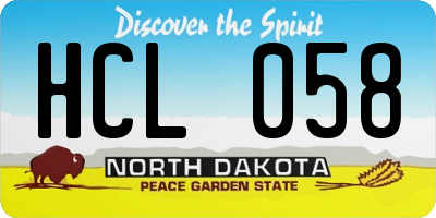 ND license plate HCL058