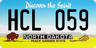 ND license plate HCL059