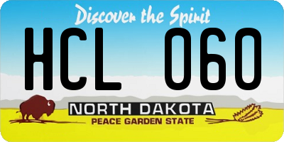 ND license plate HCL060