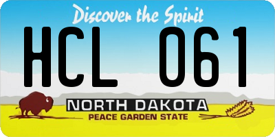 ND license plate HCL061