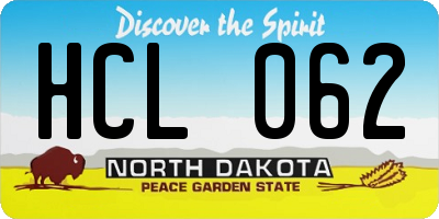 ND license plate HCL062