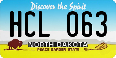 ND license plate HCL063