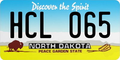 ND license plate HCL065