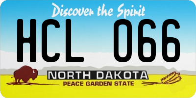 ND license plate HCL066