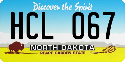 ND license plate HCL067