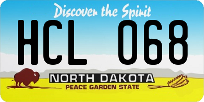 ND license plate HCL068