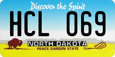 ND license plate HCL069