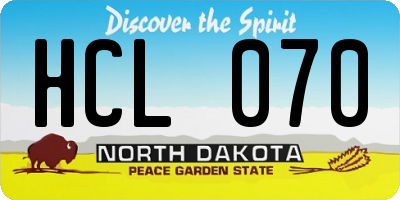 ND license plate HCL070