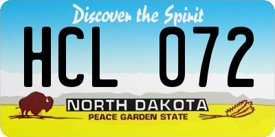 ND license plate HCL072