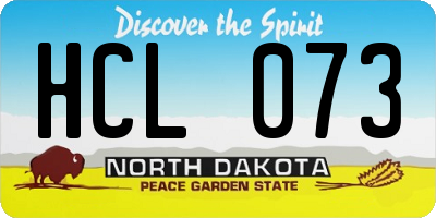 ND license plate HCL073